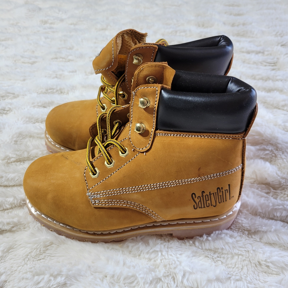 SafetyGirl - Steel Toe- Tan and Black Women's Boots